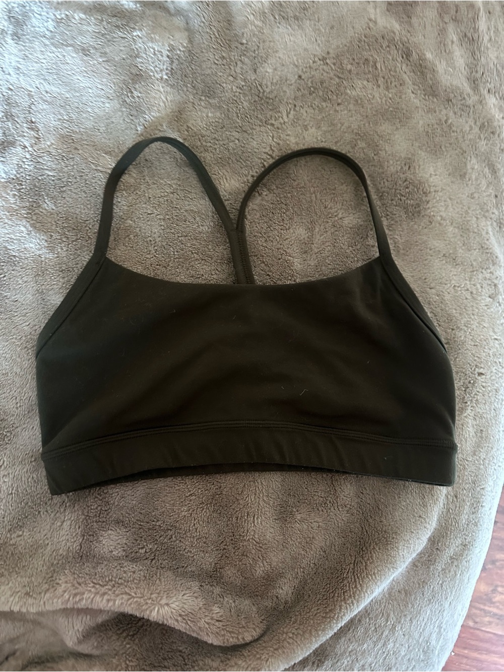 Crz yoga dark green racer back skinny strap
Sports bra